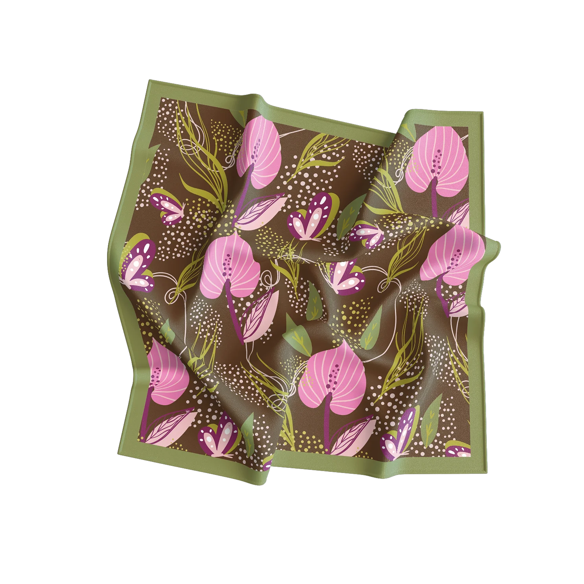 Lenço Antúrio Cetim 100x100 cm